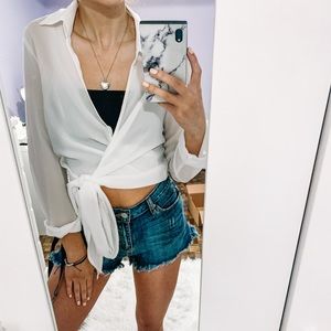 Pretty Little Thing Wrap Blouse with Tie